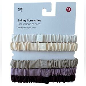 5 Lululemon Skinny Scrunchies:
Goodnight Plum/Lav Lux/Lt Ivory/Butter Cr/Sheer